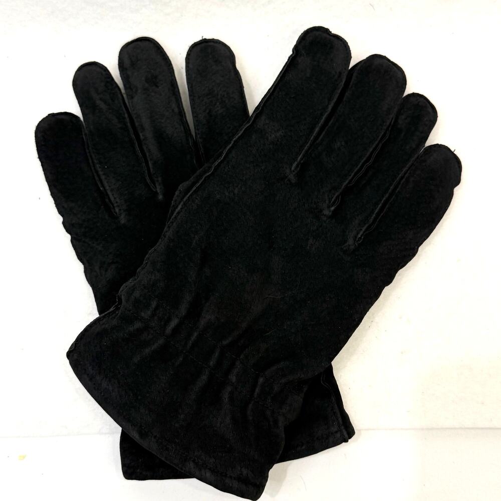Aris Mens Suede Leather Cold Weather Winter Gloves Thinsulate Lined Black Large